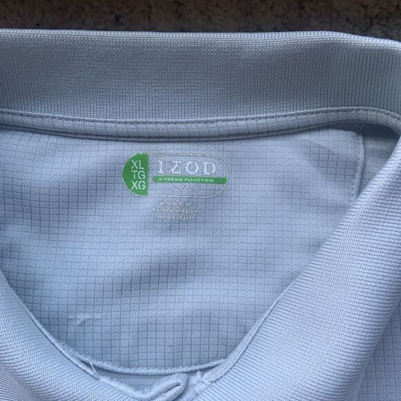 Izod Golf X-Treme Function Light Gray Polo Men's XL Tall Activewear Athletic - Picture 2 of 4